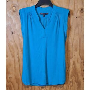 Comptoir des Cotonniers Shirt Women's S (36) Turquoise Sleeveless Coastal Summer